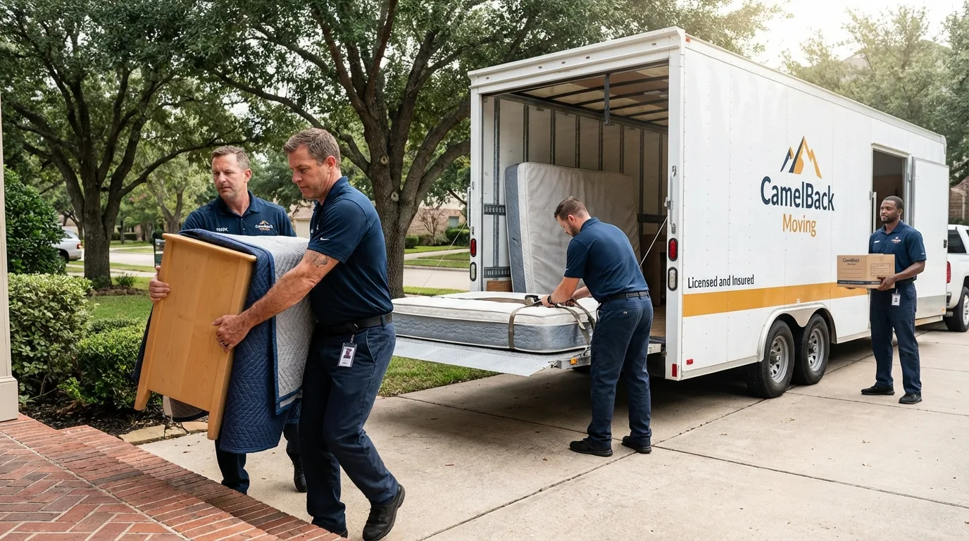 Crew loading residential truck for cross-state move from Richmond, IL